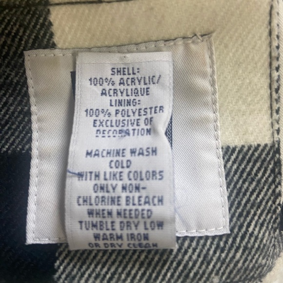 GAP Black and White Pea Coat Classic Buffalo Plaid - Picture 9 of 9